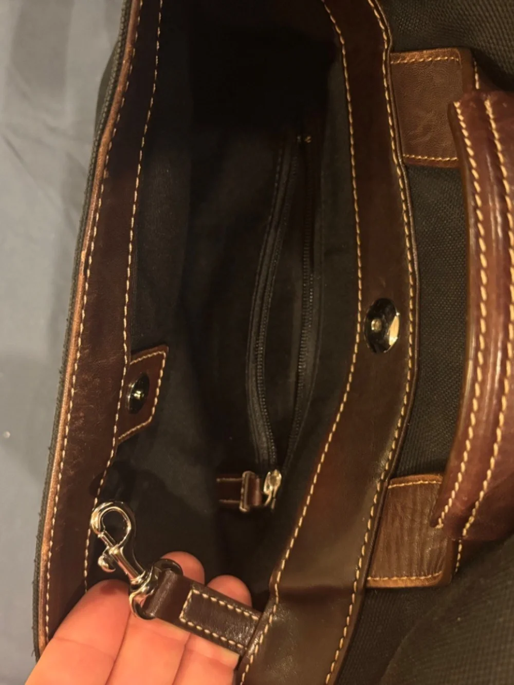Large Coach Battenkill Messenger Bag!  Canvas with leather Trim